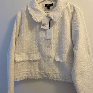 F21 White Tweed Jacket size 2X. More Boucle than Tweed.